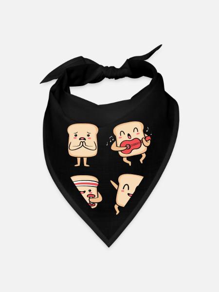 Bread Baker Dough Bake Bread - Bandana - black - Front