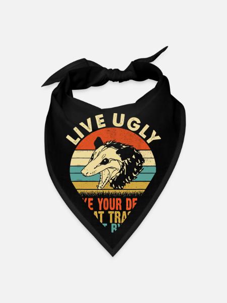 live ugly fake your death eat trash get hit - Bandana - black - Front