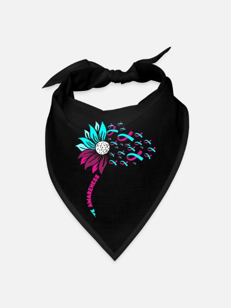 Support Suicide Awareness Flower Suicide - Bandana - black