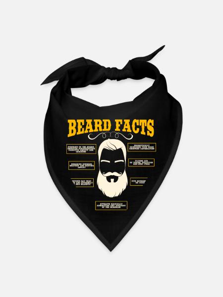 Beard Facts, Bearded Men, Beard, - Bandana - black - Front