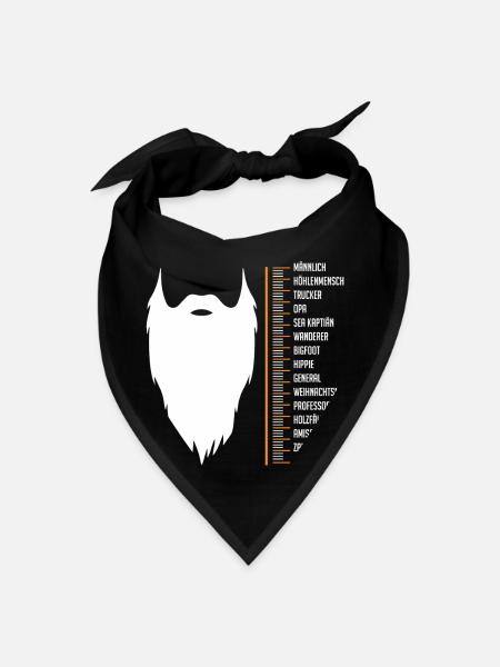 BEard Size Chart, Bearded, beards - Bandana - black - Front