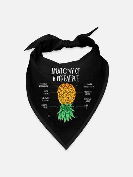 upside down anatomy of a pinapple - Bandana - black - Front
