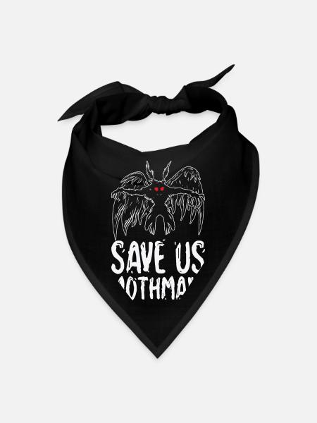 Halloween Mothman Mythical Line Art Beast Monster - Bandana - black - Front