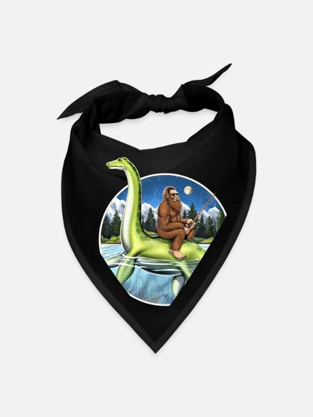 Bigfoot Loch Ness Monster Fishing - Bandana - black - Front