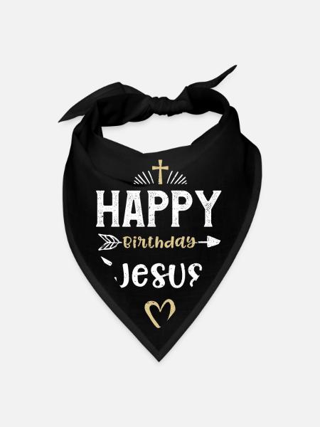 Happy Birthday Jesus - Jesus - Bandana - black