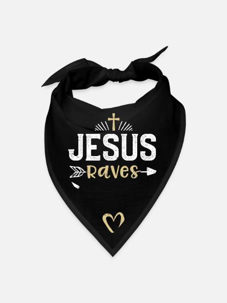 Jesus Raves - Jesus - Bandana - black - Front