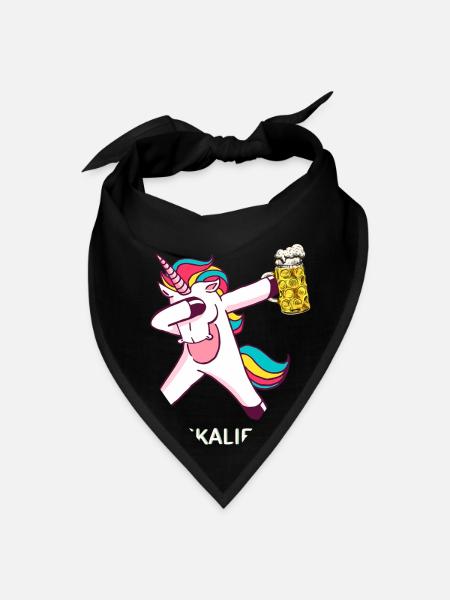 It escalates eh dabbing unicorn with beer unicorn - Bandana - black - Front