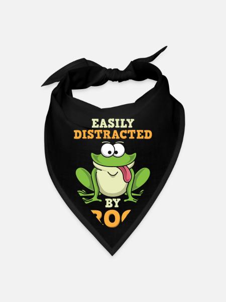 Easily Distracted By Frogs - Bandana - black - Front