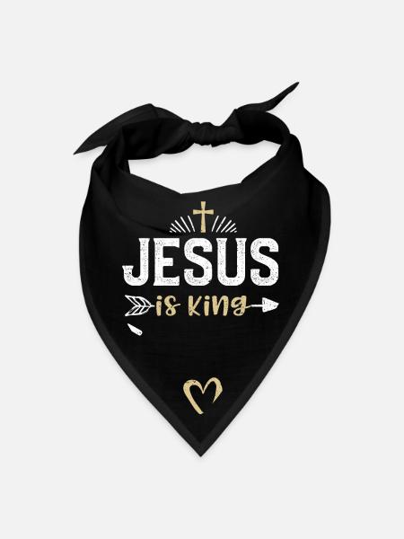 Jesus Is King - Jesus - Bandana - black - Front