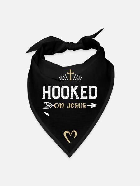 Hooked On Jesus - Jesus - Bandana - black - Front