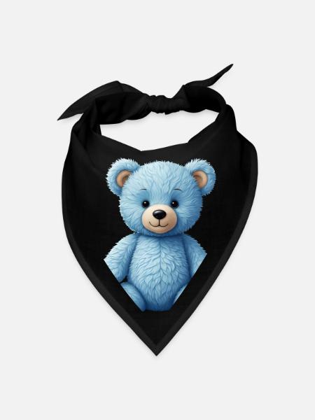 Cute blue teddy bear - Bandana - black - Front