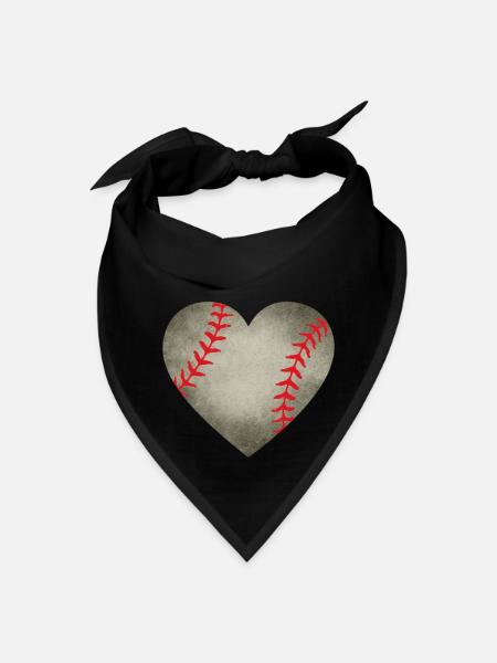Baseball Heart - Bandana - black - Front