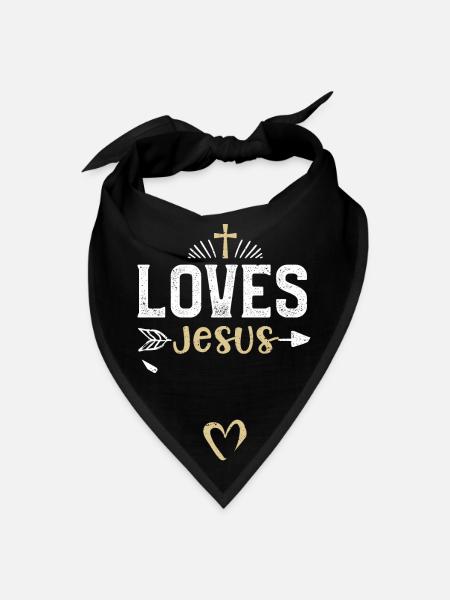 Loves Jesus - Jesus - Bandana - black - Front