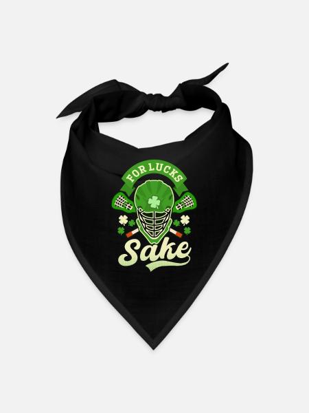 Lacrosse St. Patricks Day For Lucks Sake - Bandana - black - Front
