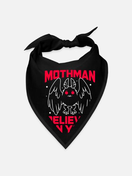 Funny Cryptid Gothic Mothman Believes In You - Bandana - black - Front