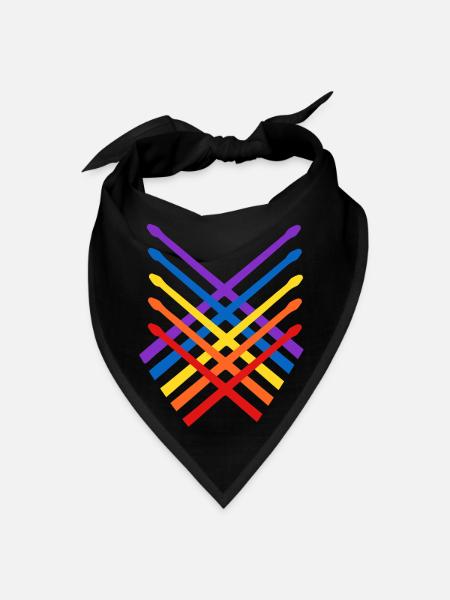 Colorful Drumsticks Percussion Mallets Drummer - Bandana - black - Front