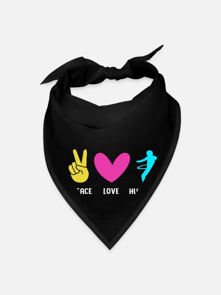 Peace Love Hula Hoop Hula Hooper - Bandana - black