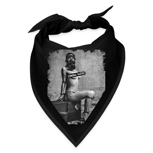 captivated nude girl with gas mask - CORONA SUCKS - Bandana