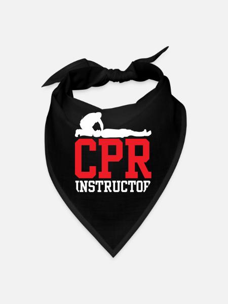Cpr Instructor First Aid Care Emergency Course - Bandana - black