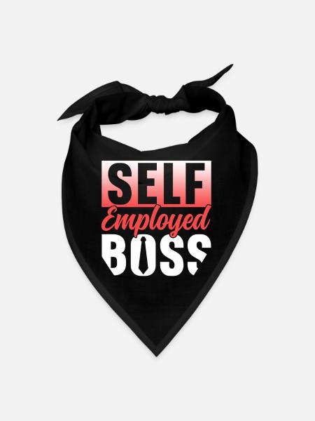 Self Employed Boss Job Freelancer Work - Bandana - black - Front