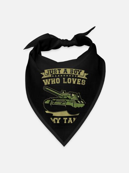 Who Loves Army Tanks - Bandana - black - Front