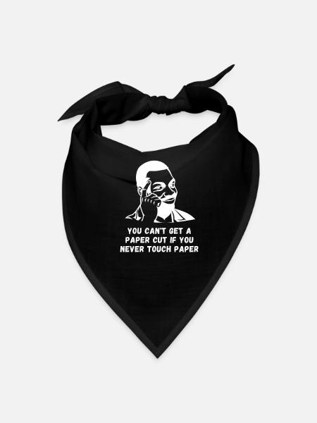 No Paper Cuts, No Paper Design Funny Meme - Bandana - black - Front