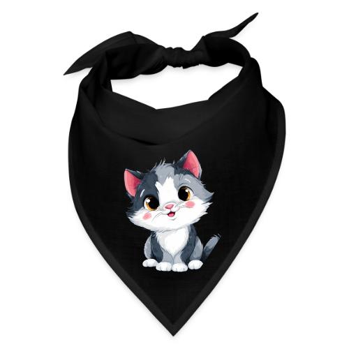 Sweet Sitting Kitten Cartoon Smiling - Bandana