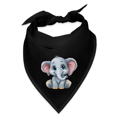 Sweet Cartoon Baby Elephant with Big Eyes - Bandana