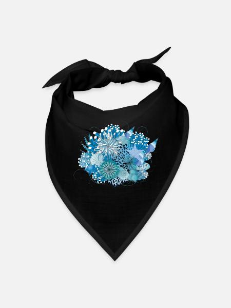 Coral reef with shells, sea anemones and corals - Bandana - black - Front
