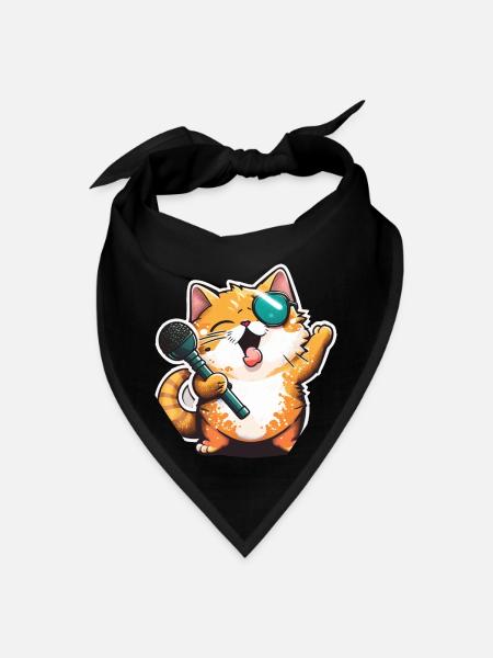 Mic Cat - Bandana - black - Front