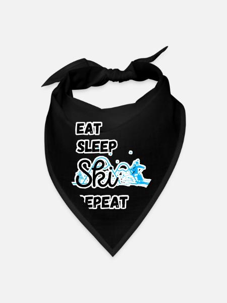 Eat Sleep Ski Repeat - Bandana - black