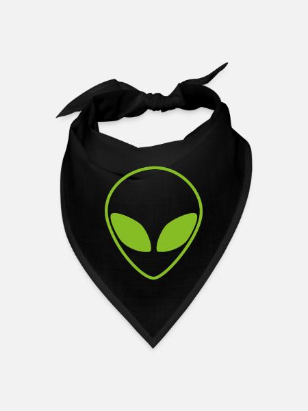 Alien Face Logo - Bandana - black - Front