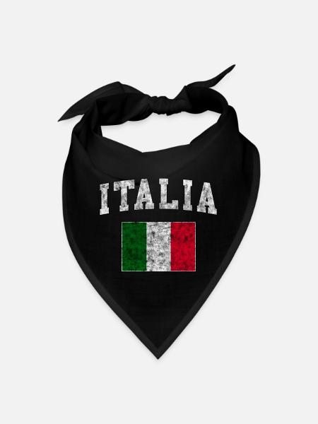 Italia Flag Distressed - Bandana - black - Front
