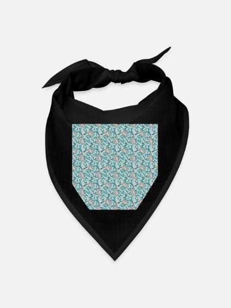 Illustration Seamless floral pattern background - Bandana - black - Front