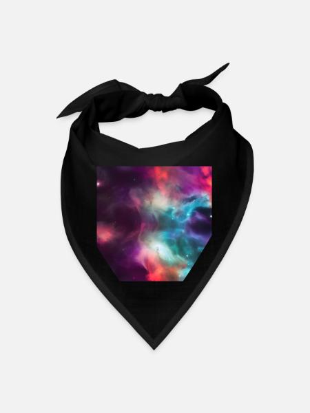Galaxy nebula abstract design - Bandana - black - Front