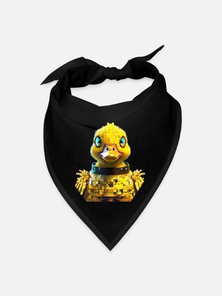 Futuristic pixel duck - Bandana - black - Front