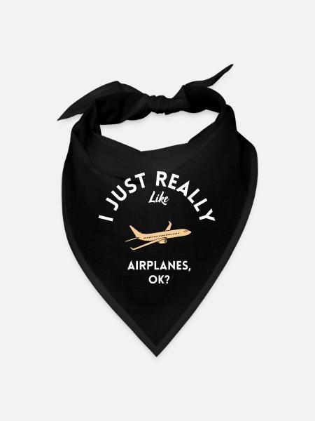 I Just Really Like Airplanes Ok - Bandana - black - Front