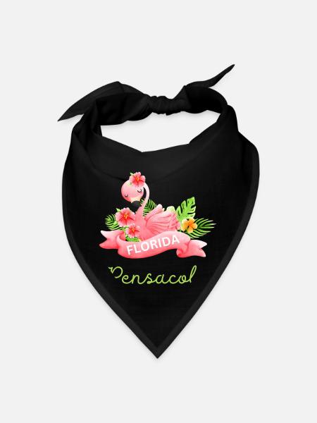 Pensacola Florida Tropical Flamingo - Bandana - black