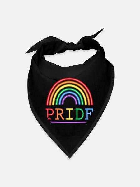 Neon Lights Rainbow Pride - Bandana - black
