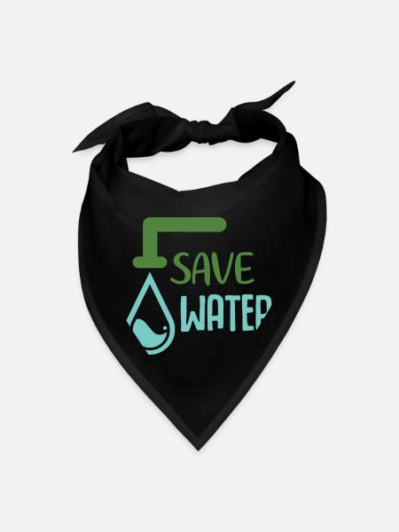 Save Water Conservation - Bandana - black - Front