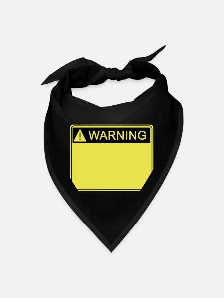 Warning (Quality base design) - Bandana - black - Front