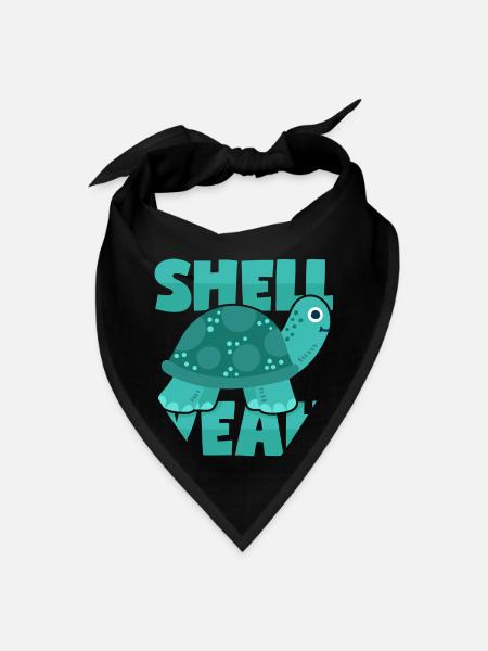 Turtle Shell Yeah Word Joke - Bandana - black