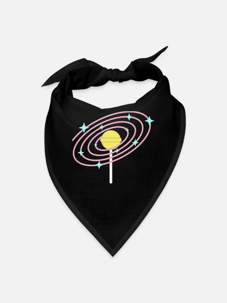 Galaxy Shaped Lollipop Cosmic Space Candy Art - Bandana - black