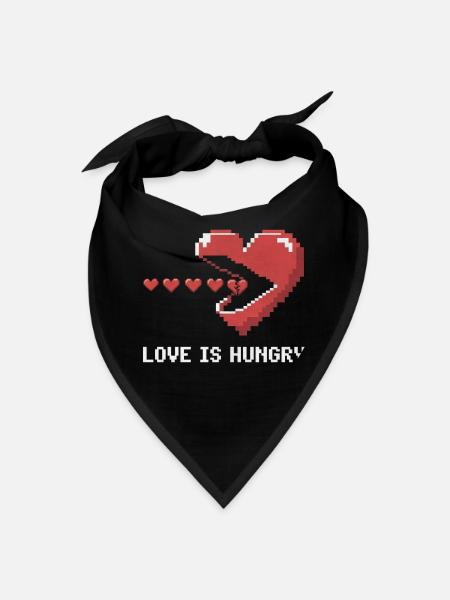 Pixel Heart Hunger - Bandana - black - Front
