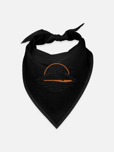 Sunrise Peaks Over Lake - Bandana - black