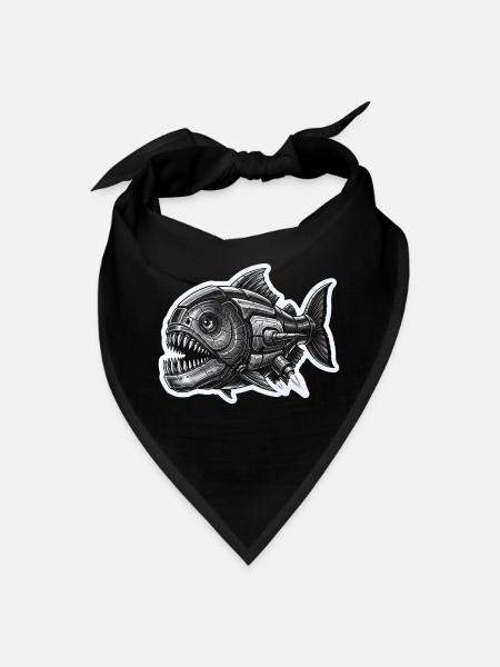 Mecha-Piranha: Cybernetic Predator - Bandana - black - Front