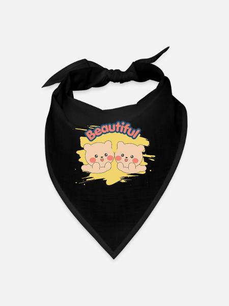 Beautiful Bear Duo - Bandana - black - Front