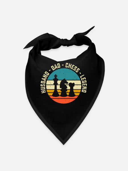 Dad Chess Legend Retro Sunset - Bandana - black