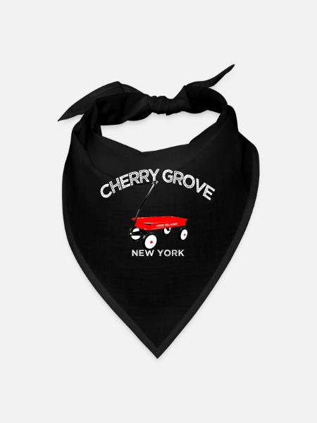 CHERRY GROVE Fire Island red wagon summer LI NY - Bandana - black - Front