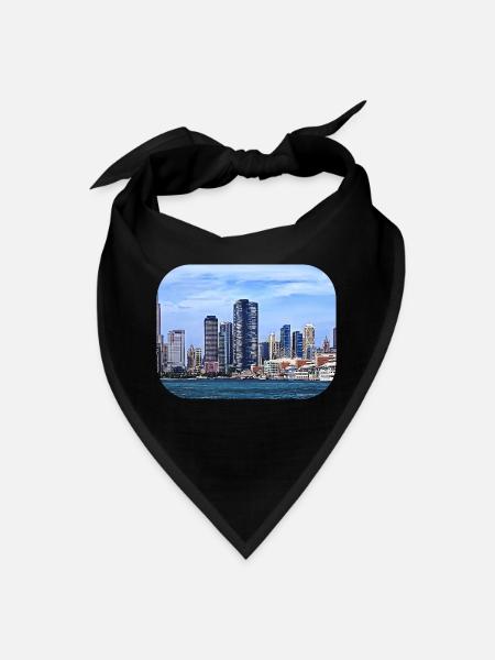 Chicago IL - Lake Michigan Near Navy Pier - Bandana - black - Front
